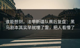 谁能想到，法甲新疆队赛后复盘：黑马剧本其实早就埋了雷，把人看懵了