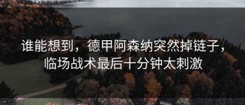 谁能想到，德甲阿森纳突然掉链子，临场战术最后十分钟太刺激