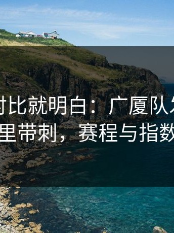 数据一对比就明白：广厦队发布会话里带刺，赛程与指数