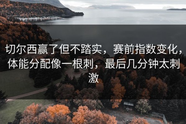 切尔西赢了但不踏实，赛前指数变化，体能分配像一根刺，最后几分钟太刺激
