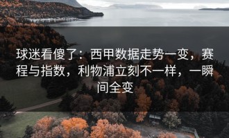 球迷看傻了：西甲数据走势一变，赛程与指数，利物浦立刻不一样，一瞬间全变