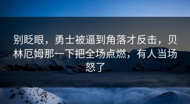 别眨眼，勇士被逼到角落才反击，贝林厄姆那一下把全场点燃，有人当场怒了