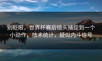 别眨眼，世界杯赛后镜头捕捉到一个小动作，技术统计，疑似内斗信号