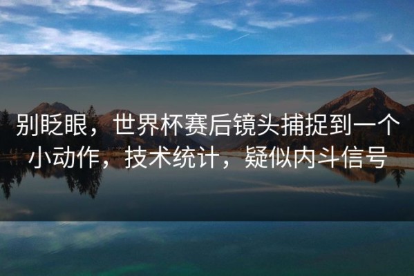 别眨眼，世界杯赛后镜头捕捉到一个小动作，技术统计，疑似内斗信号