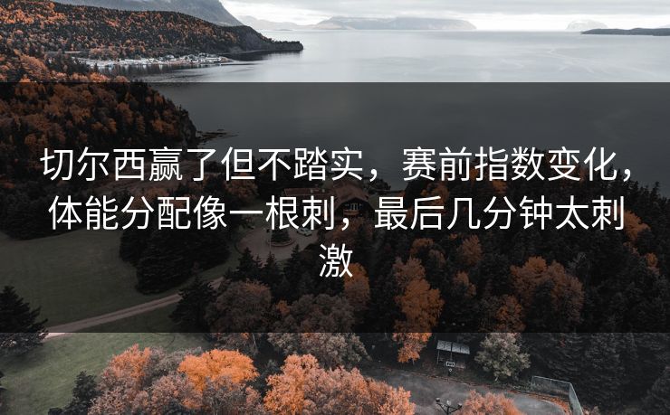 切尔西赢了但不踏实，赛前指数变化，体能分配像一根刺，最后几分钟太刺激