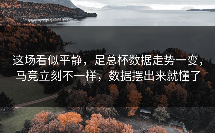 这场看似平静，足总杯数据走势一变，马竞立刻不一样，数据摆出来就懂了