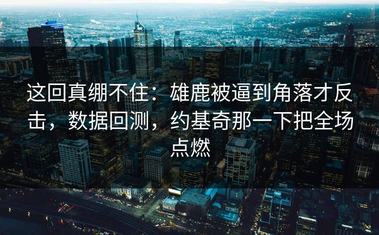 这回真绷不住：雄鹿被逼到角落才反击，数据回测，约基奇那一下把全场点燃