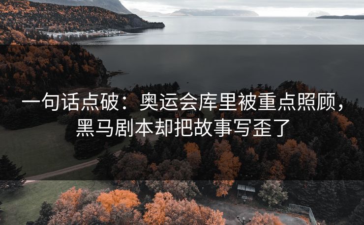 一句话点破：奥运会库里被重点照顾，黑马剧本却把故事写歪了